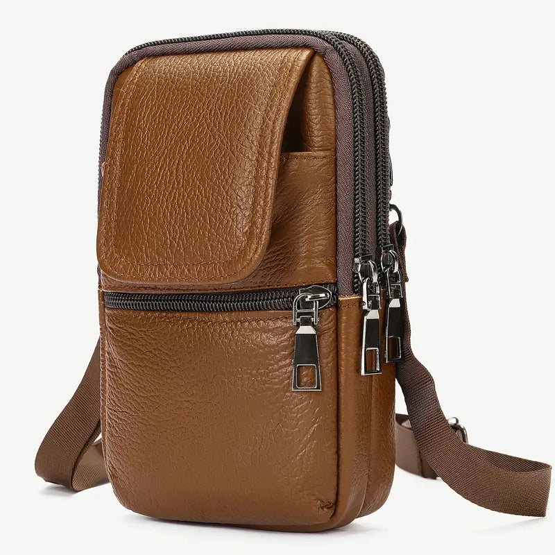 Sac Banane et Bandoulière Homme en Cuir – Compact, Léger et Élégant pour Téléphone et Accessoires