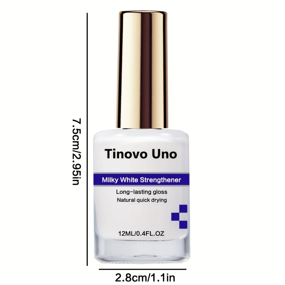 Soin Durcisseur Ongles Blanc Lait – Vernis Fortifiant Tinovo Uno à Séchage Rapide (12ml)