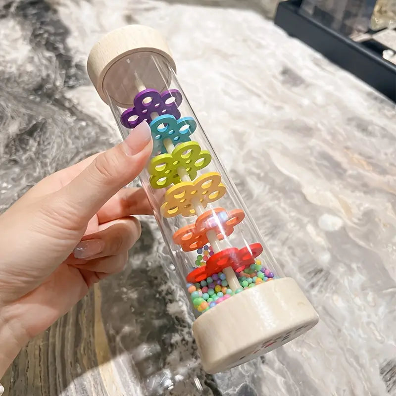 Bâton de Pluie Sensoriel en Bois pour Bébé – Jouet d’Éveil Musical et Coloré
