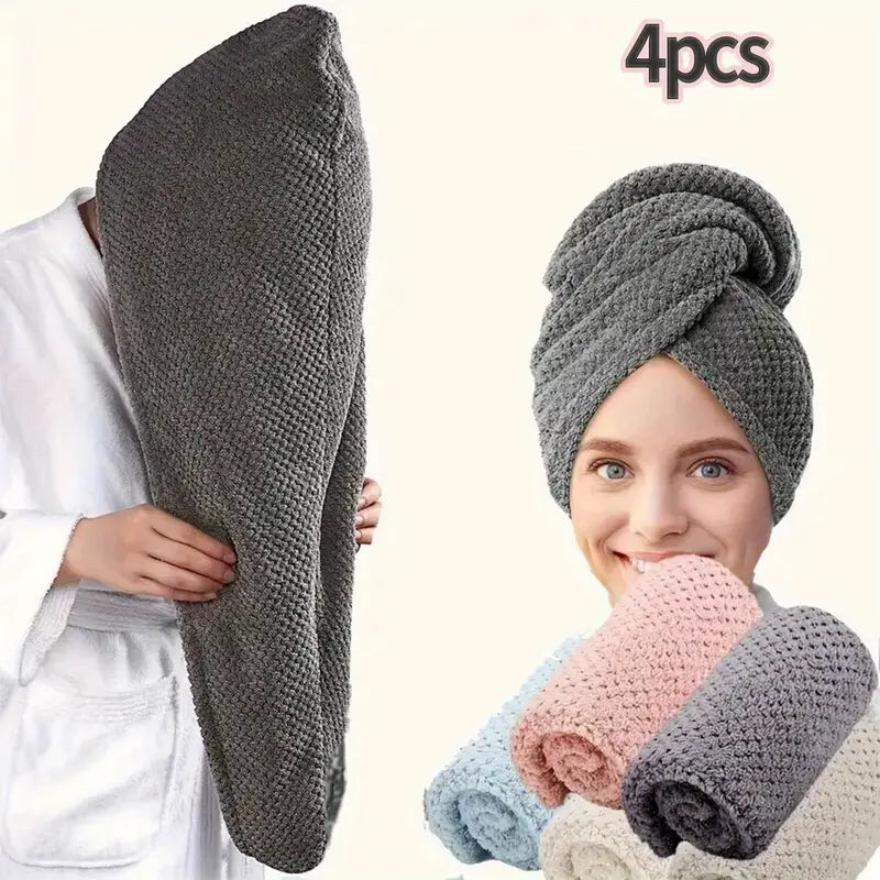 Serviette Turban Cheveux en Microfibre Rose – Séchage Rapide Sans Chaleur, Ultra-Absorbante et Douce – Idéale Après Douche ou Soin