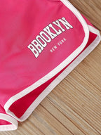 Hauts fille tendance – Ensemble crop top Brooklyn et short vert fluo