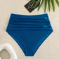 Bas de Bikini Femme Taille Haute Froncée – Effet Ventre Plat, Confort & Élégance