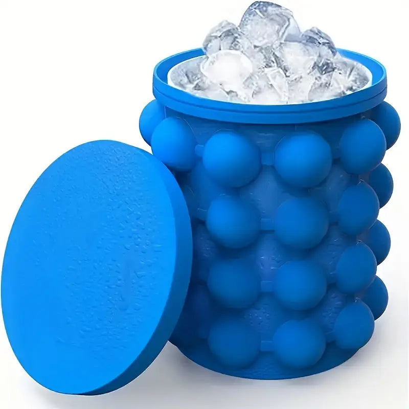 Bac à Glaçons Réutilisable en Silicone – Seau Compact avec Couvercle pour Congélation Rapide et Stockage Facile