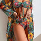 Bas de Bikini Femme Tropical – Taille Haute à Imprimé Floral, Look Exotique et Élégant