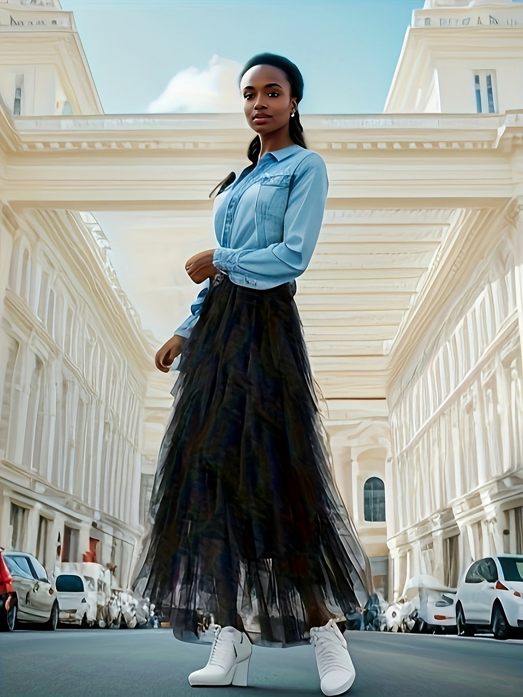 Jupe Tutu à Volants – Taille Élastique & Superposition de Tulle