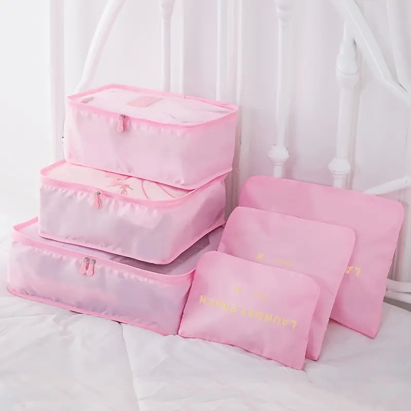 Set de 6 Organisateurs de Valise – Poches de Rangement pour Vêtements et Accessoires de Voyage
