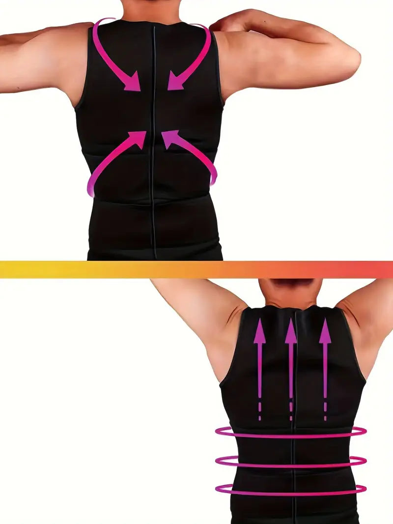 Gilet Sculptant Homme - Débardeur de Compression Ventre Plat & Maintien Dorsal
