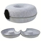 Lit Donut Double Entrée pour Chat – Maison Fermée en Feutre avec Coussin Douillet Intégré