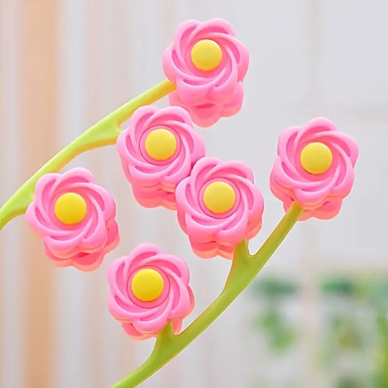 Rouleau de Massage Visage et Cou en Fleurs – Relaxation Anti-Stress et Drainage Lymphatique