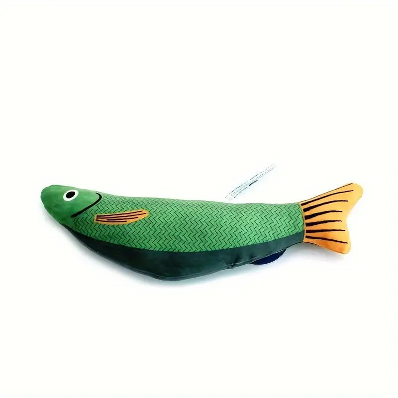 Jouet Poisson en Peluche pour Chat – Coussin Interactif à Mâcher avec Herbe à Chat Intégrée