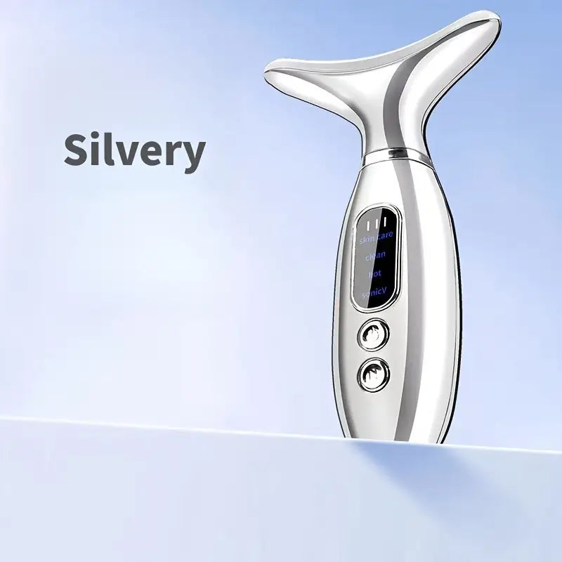 Masseur Électrique Visage et Cou – Appareil Anti-Âge Chauffant à Microvibrations pour Raffermir et Lifter la Peau