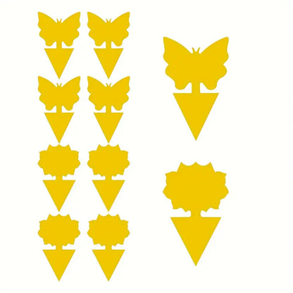 Pièges Jaunes Adhésifs Anti-Insectes Volants – Formes Papillon et Fleur, Écologiques et Sans Produits Chimiques, Idéal pour Plantes et Jardins