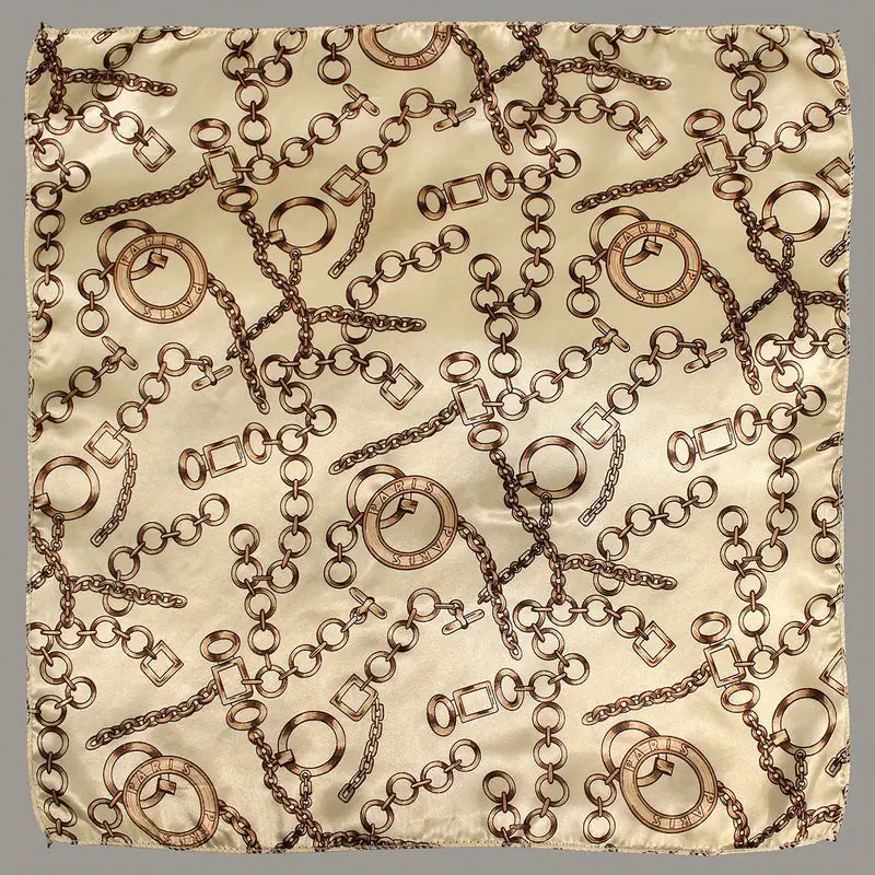 Foulard carré en soie motif équestre rouge et doré – Écharpe élégante pour femme