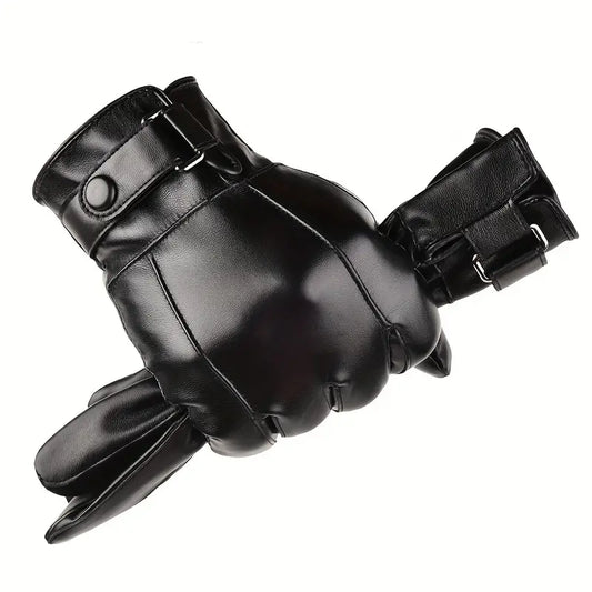 Gants homme en cuir élégants avec doublure chaude – Hiver, moto et tenue habillée