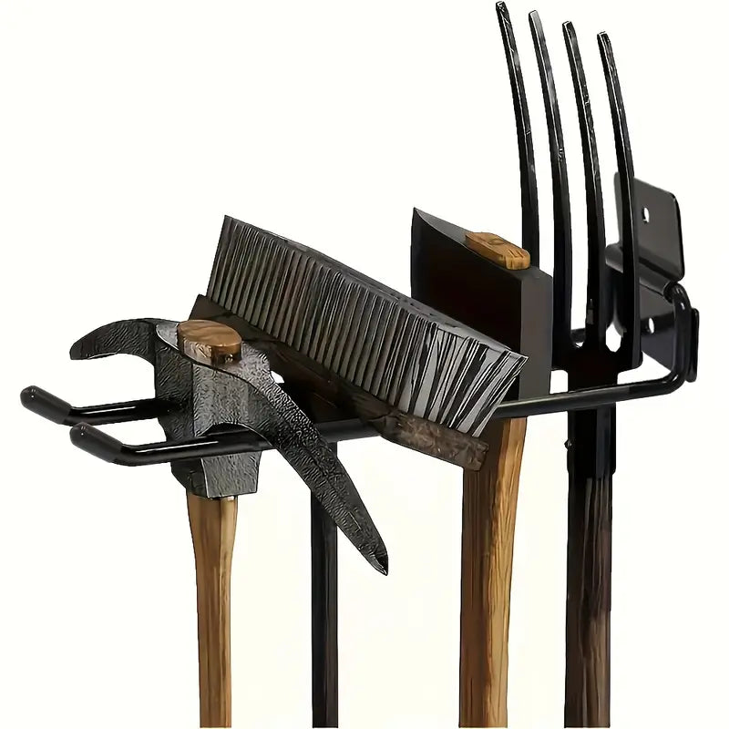 Support Mural pour Outils de Jardinage – Rangement Extérieur Robuste pour Pelles, Balais, Râteaux et Accessoires de Bricolage