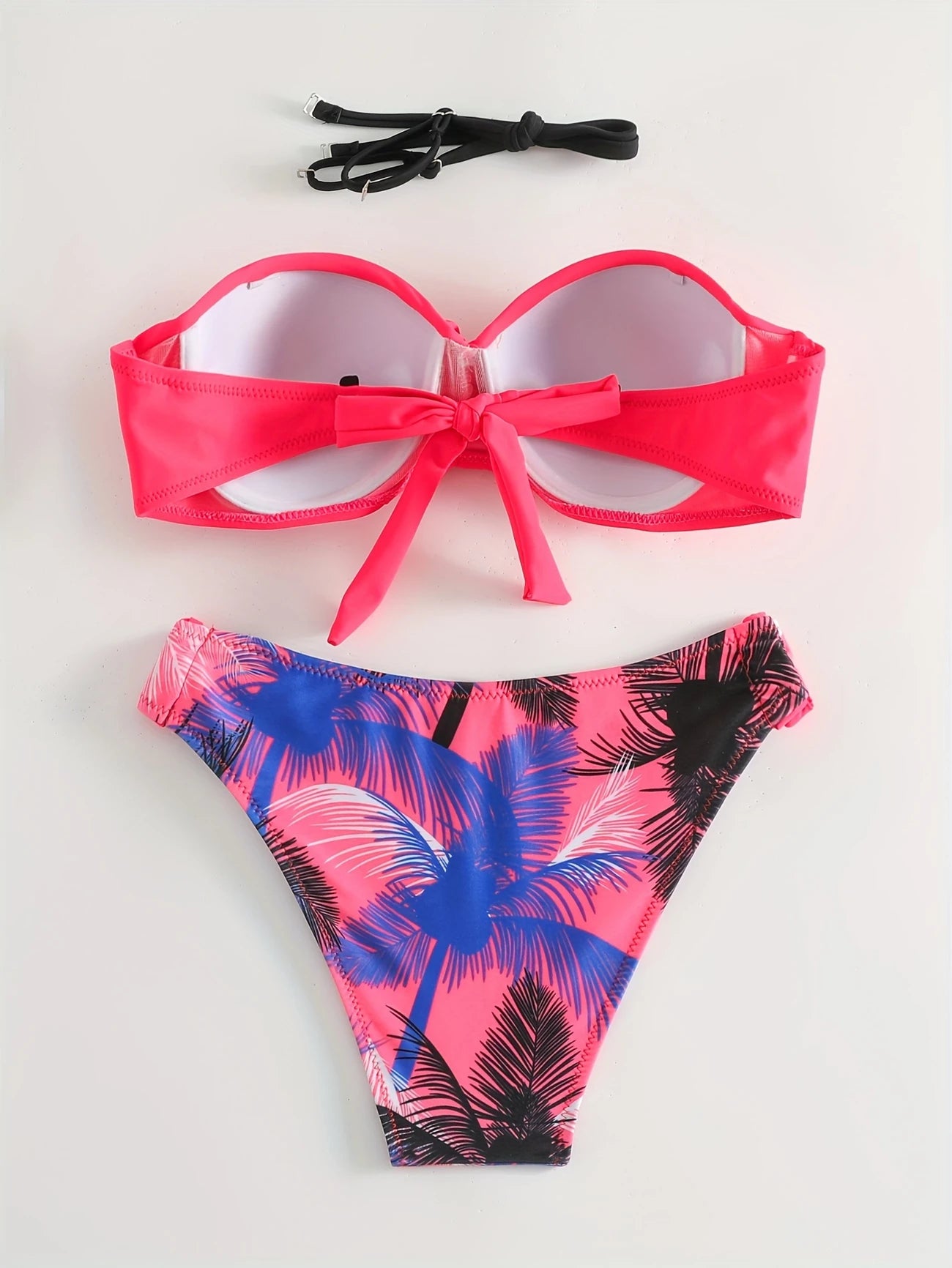 Bas de Bikini Femme Tropical – Taille Basse Imprimé Feuilles, Look Estival et Coloré