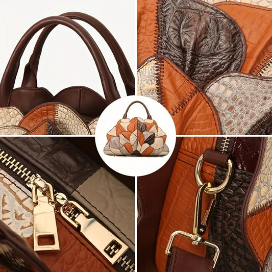 Sac à main femme design feuilles en cuir Originalité et élégance naturelle