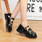 Ballerines fille noires vernies avec boucle dorée – Chaussures élégantes et confortables