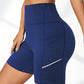 Shorty Gainant Femme Sport Taille Haute avec Poche – Legging Court Sculptant, Effet Ventre Plat et Maintien Optimal