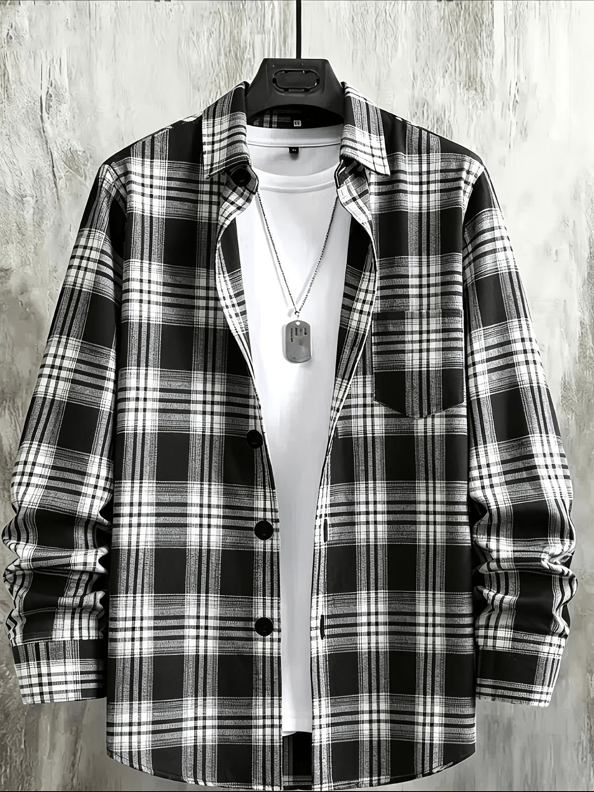 Chemise décontractée classique à carreaux pour homme