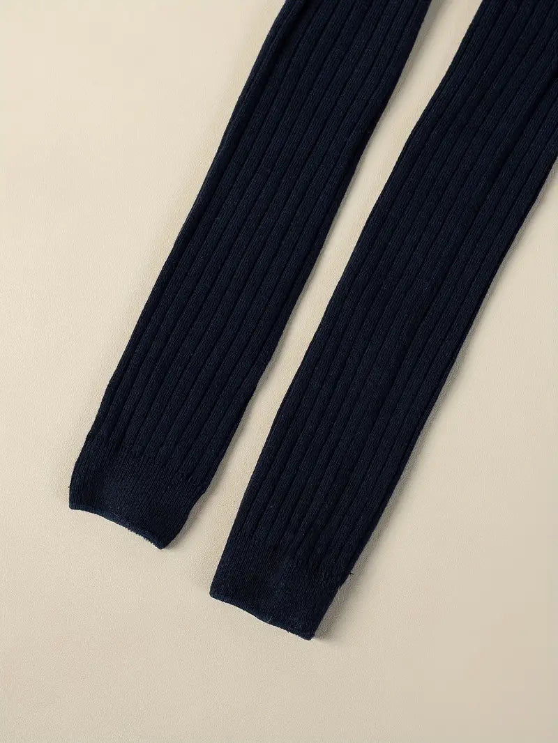 Pantalon Legging Fille Tricoté – Collant Côtelé Extensible et Confortable