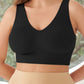Brassière Sport Grande Taille – V Col, Dos Nu & Maintien Fort, coloris Noir
