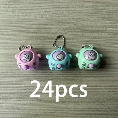 Lot de 24 Porte-clés Enfant Jeu Pierre Feuille Ciseaux – Mini Gadgets Ludiques et Colorés