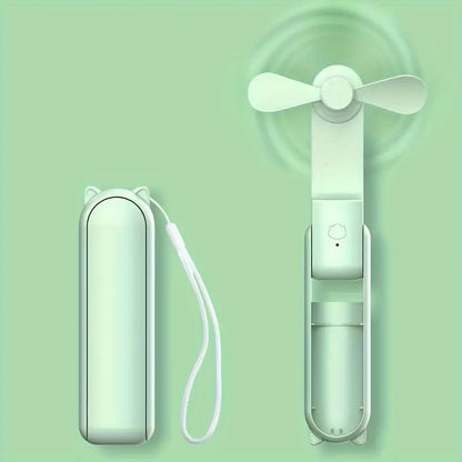 Mini Ventilateur USB Portable Pliable – Design Oreilles de Chat, Rechargeable et Silencieux