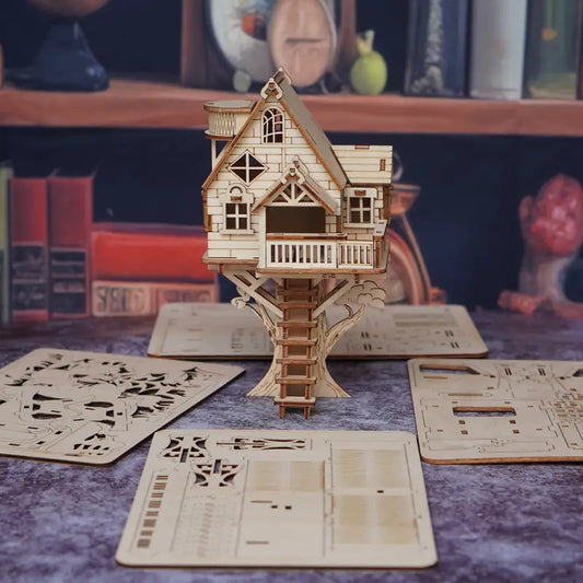 Maquette Maison dans les Arbres en Bois – Kit de Construction 3D pour Modélisme et Décoration