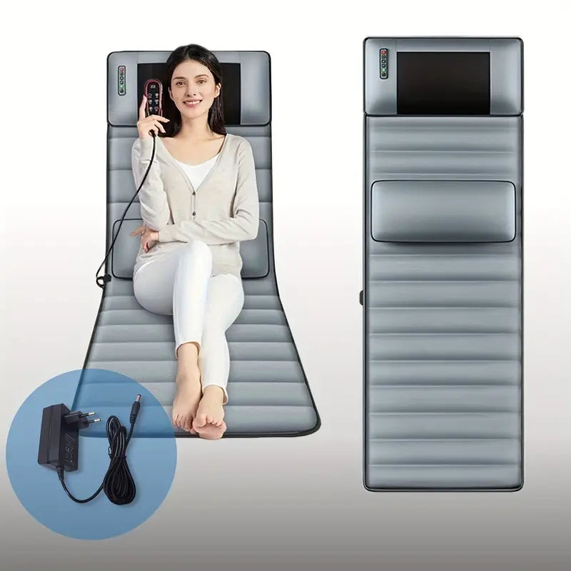 Tapis de Massage Électrique Chauffant Corps Complet – Relaxation Vibrante avec Télécommande