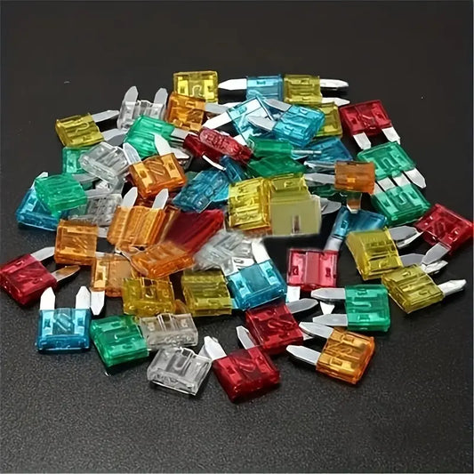 Lot de Fusibles Voiture Universels – Assortiment Multicolore de Remplacement pour Circuits Électriques Auto