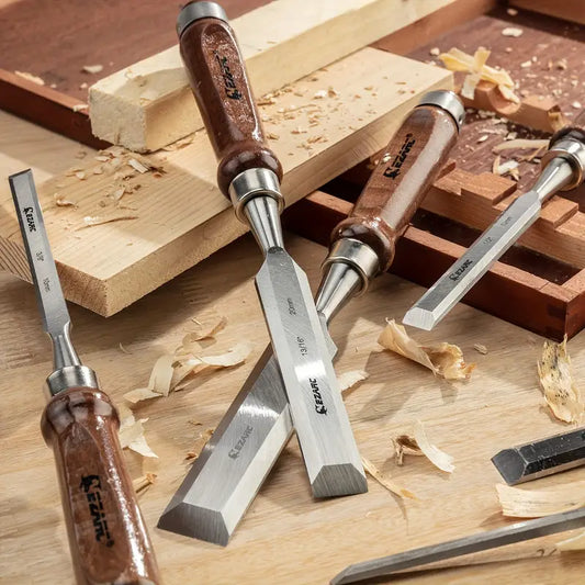 Coffret de ciseaux à bois 6 pièces – Outils manuels de menuiserie avec manches en bois