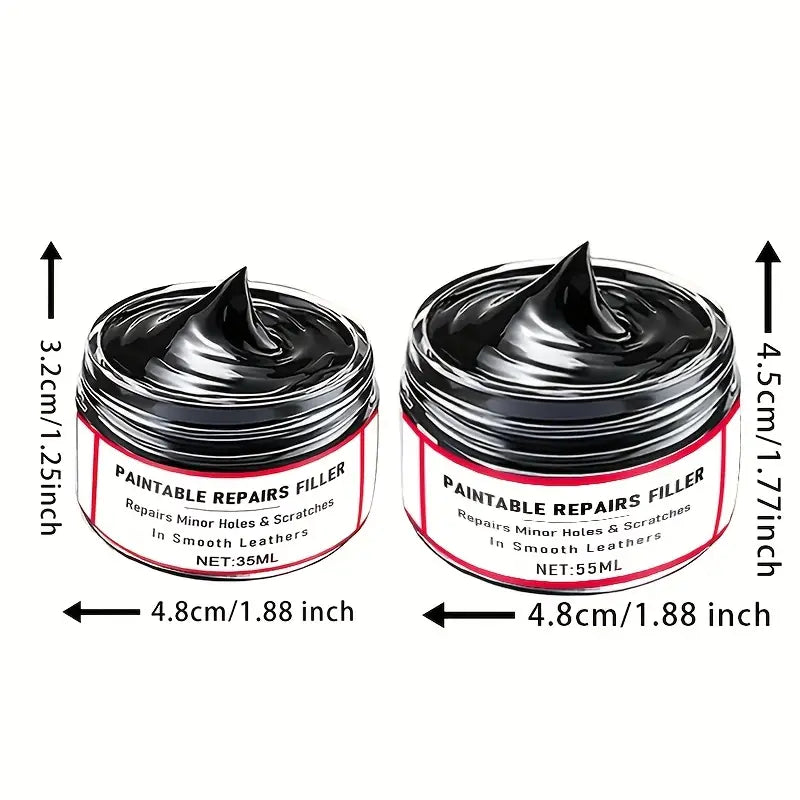 Pâte de réparation cuir voiture 35/55ml avec éponge – Kit entretien intérieur pour combler rayures et fissures