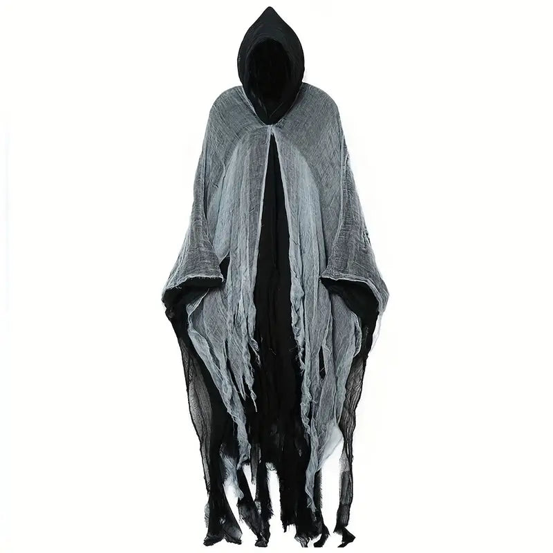 Déguisement Halloween Effrayant – Costume de Monstre Sanguinaire avec Cape Noire et Masque Réaliste