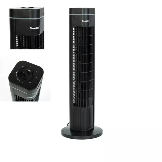 Ventilateur colonne Sentik – Tour oscillante silencieuse avec 3 vitesses réglables pour maison et bureau