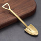 Cuillères Originales en Forme de Pelle Dorée – Lot de 4 Cuillères de Service Créatives pour Café, Desserts et Glaces