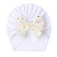 Turban en Coton avec Grand Nœud à Pois Dorés, coloris Blanc