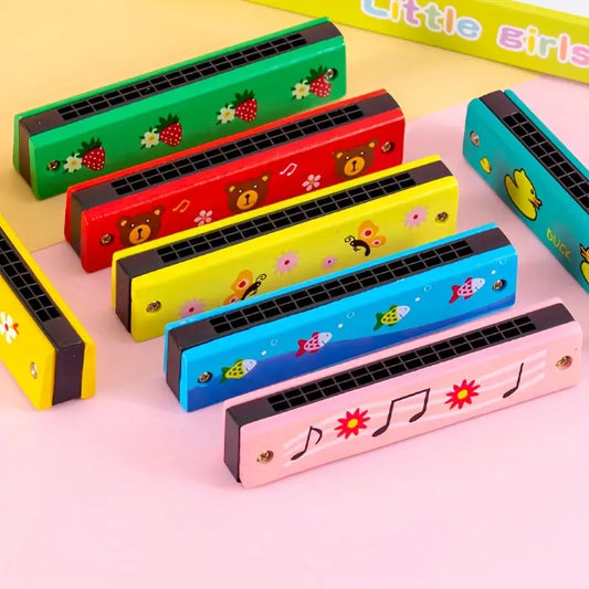 Harmonica en Bois Coloré pour Enfants – Jouet Musical d’Éveil pour Bébé et Tout-Petit