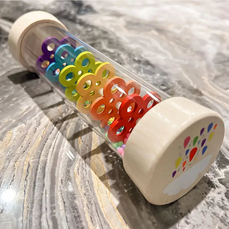 Bâton de Pluie Sensoriel en Bois pour Bébé – Jouet d’Éveil Musical et Coloré