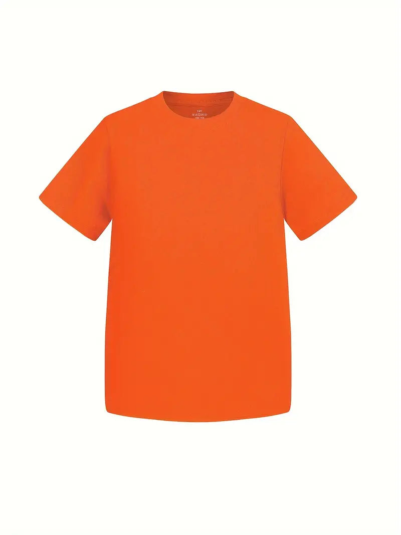 T-shirt basique garçon bleu – Haut coton uni confortable et tendance