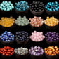 Perles rondes en pierres précieuses naturelles multicolores – Pierres en vrac pour création de bijoux, DIY et lithothérapie