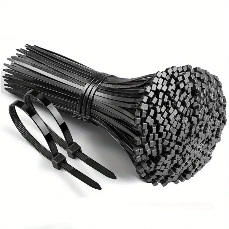 Lot de Colliers de Serrage Plastique Noir – Attaches Résistantes pour Câbles, Jardin et Usage Extérieur