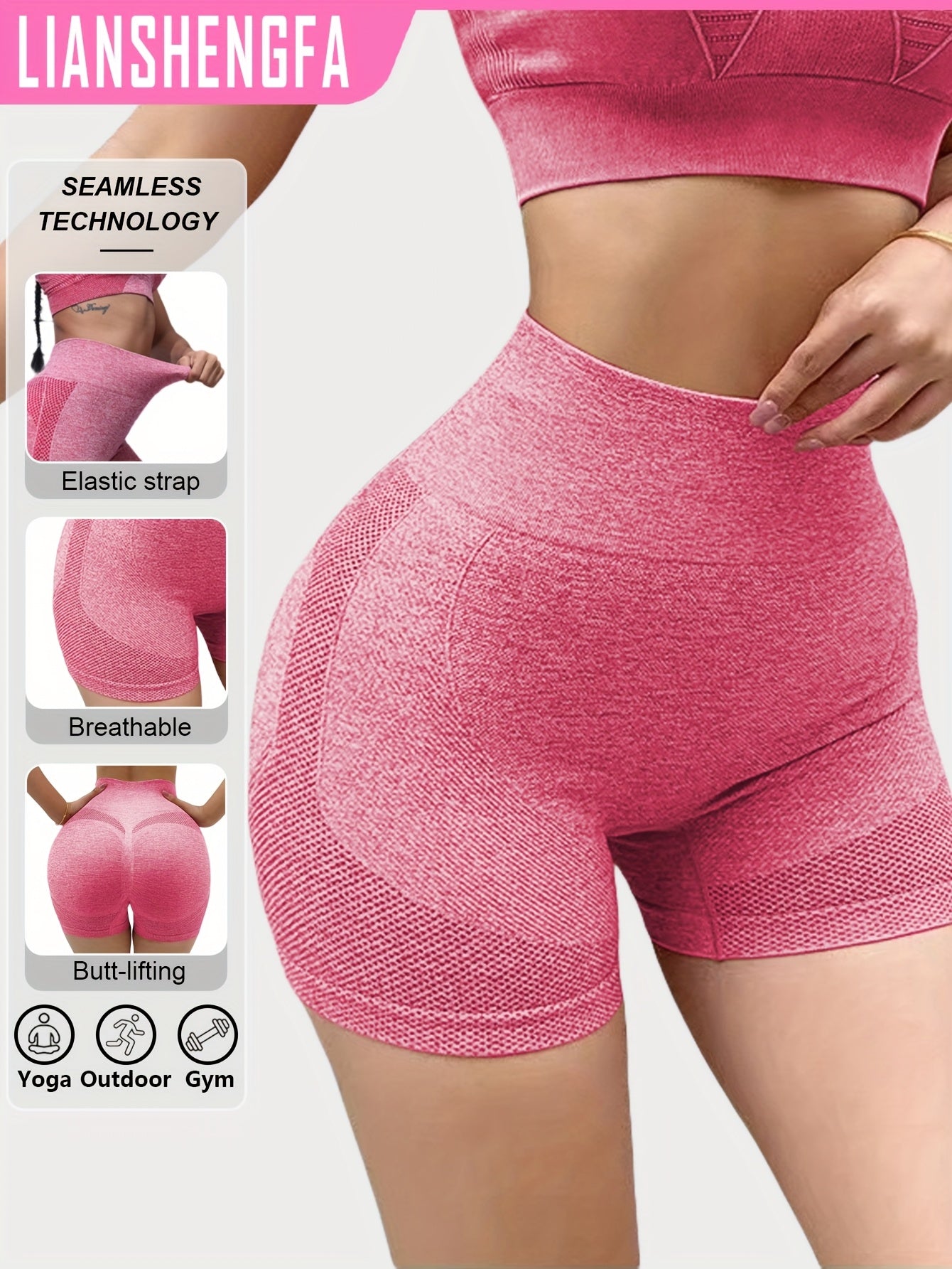 Leggings de Yoga Sans Couture Taille Haute Effet Remonte-Fesses