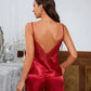 Pyjama Sexy Femme en Satin – Ensemble Lingerie de Nuit 2 Pièces avec Débardeur à Bretelles et Short Dentelle