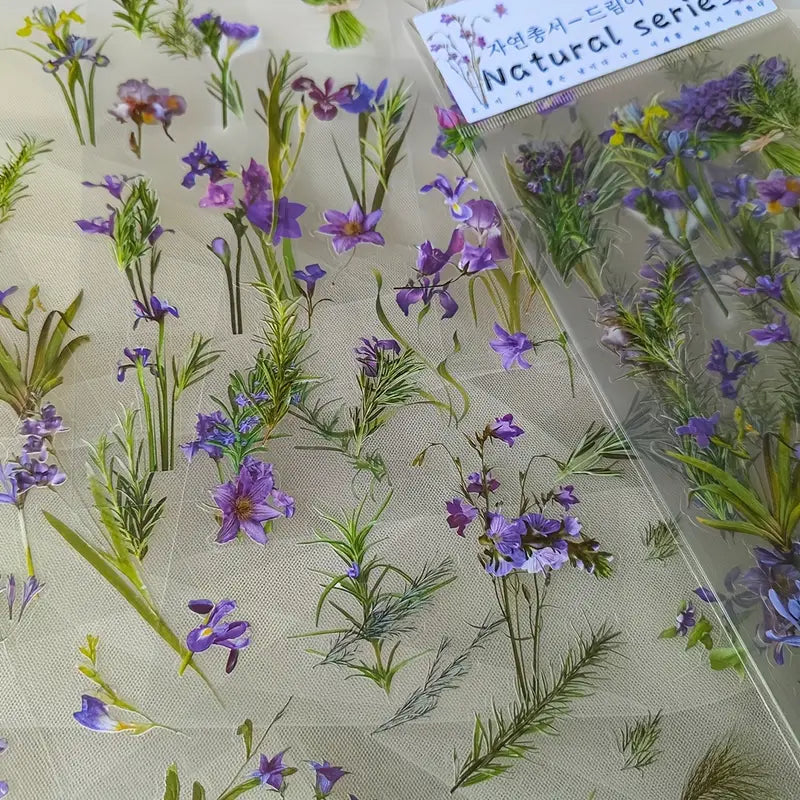 Stickers Fleurs Marguerites – Autocollants Transparents Naturels pour Papeterie, Scrapbooking, Journaling et DIY