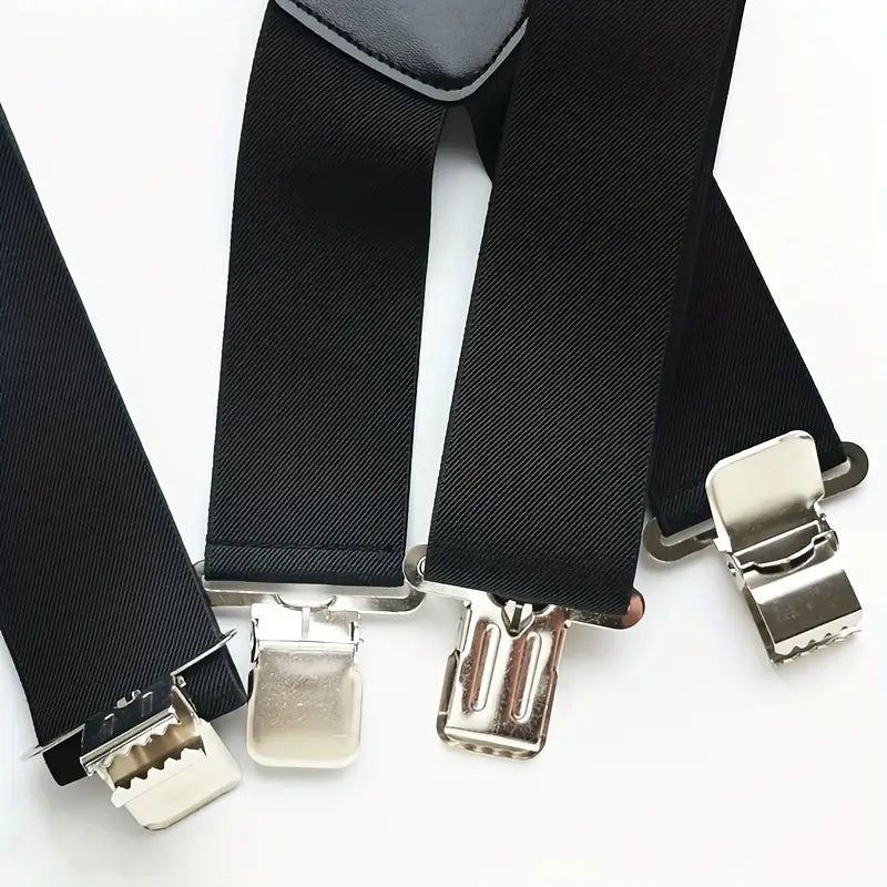 Bretelles homme noires classiques ajustables – Style élégant et confortable pour costume, mariage et tenue habillée