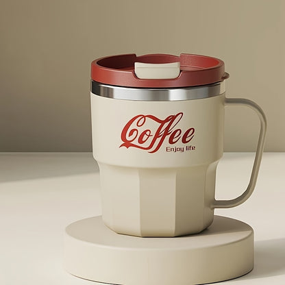 Mug Isotherme Double Paroi avec Couvercle Antifuite, coloris Beige