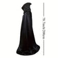 Cape noire à capuche longue – Déguisement sorcier, mage ou Halloween