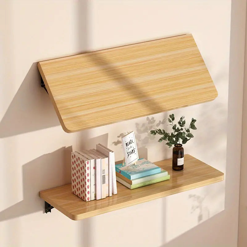 Bureau Mural Rabattable en Bois – Table Pliante Gain de Place pour Bureau ou Cuisine