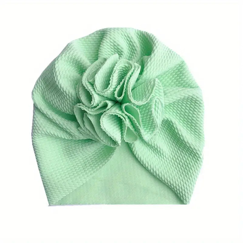 Turban Bébé avec Fleur en Tissu – Chapeaux et Casquettes Enfant Élégants | Bonnet Mode Fille Confort & Style